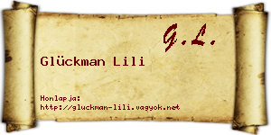 Glückman Lili névjegykártya