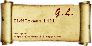 Glückman Lili névjegykártya